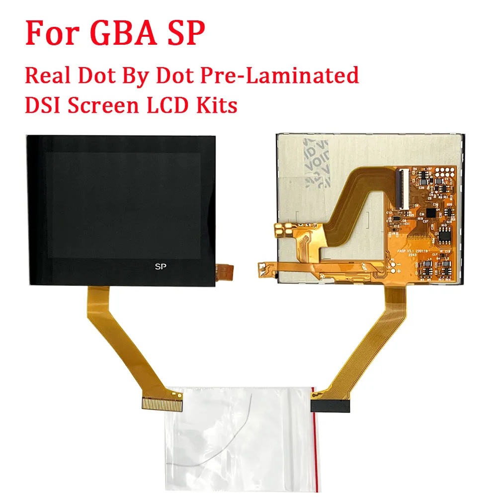 

Pre-Laminated DSI V3 LCD Screen Kits For GBA SP Real Physical Dot By Dot DSI V3.0 Highlight Brightness Backlight LCD For GBASP