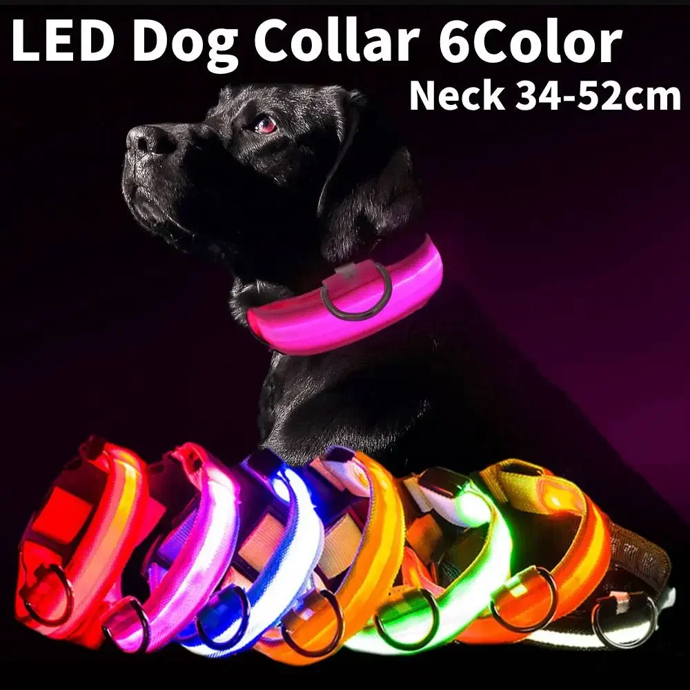 LED Dog Collar for Small Medium Large Dogs USB Rechargeable 1