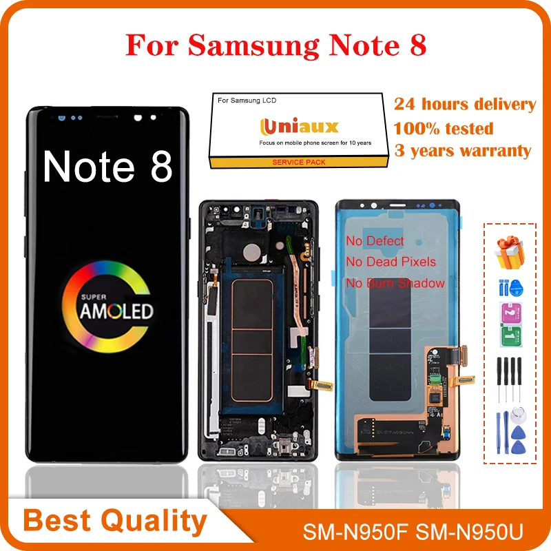 

6.3" Original Super AMOLED For Samsung Galaxy Note 8 LCD N950F N950U N9500 N950N Display Touch Screen Digitizer Repair Parts