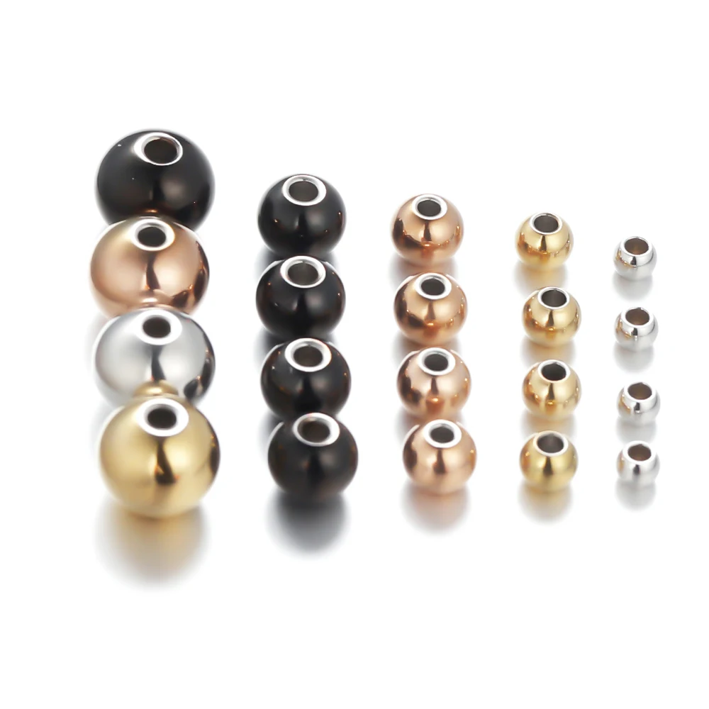 spacer beads 3mm 4mm 6mm 8mm Stainless Steel Spacer Beads Charm Loose Beads for Jewelry Making