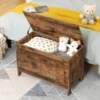 Toy Box, Retro Wooden Look Storage Chest with Safety Hinge, Entryway Storage Bench Toy Chest Organizer, Easy Assembly 4
