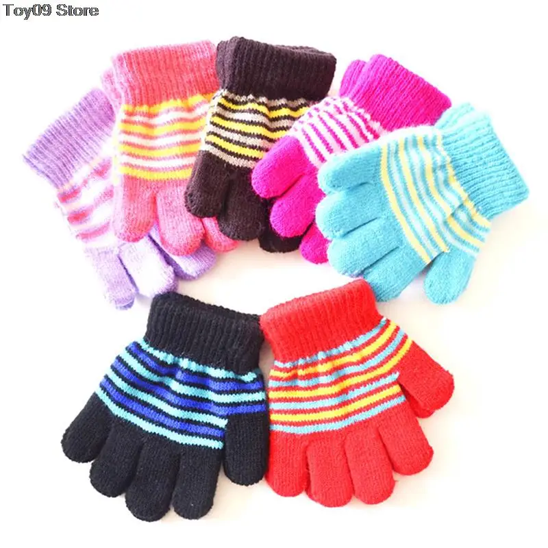 

1 Pair 1-5 Years Kids Winter Warm Thicken Gloves Girls Boys Children Cute Mittens Imitation Full Finger Gloves About 11CM