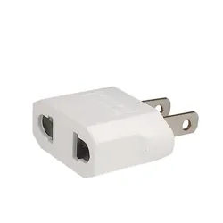 Universal Travel Power Adapter Plug Converter - European EU Plug to US/AU/JP/China Adapter Socket (US White)
