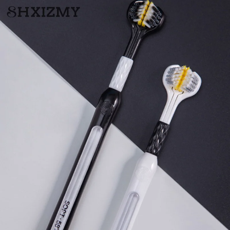 

Three Sided Soft Hair Tooth Toothbrush Adult Toothbrush Ultra Fine Soft Bristle Oral Care Teeth Brush For Oral Health Clean