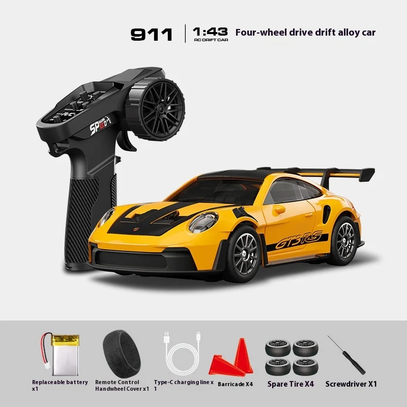 1/43 RC Car RC Drift Car with ESP Gyroscope Full Proportional Control 4WD Metal Body 2 Sets Tires Realistic Drifting Kids Gift 6