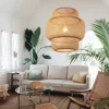 Hand Knitted Chinese Style Weaving Hanging Lamps 18/19/30cm Restaurant Home Decor Lighting Fixtures Bamboo Pendant Lamp 1