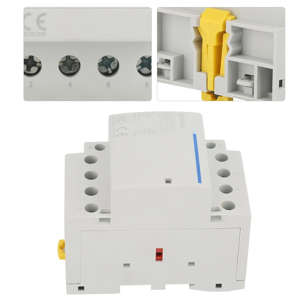 4P 63A 24V AC 접촉기 가정용 AC 접촉기 가정용 전기 기술자 전자 산업을 위한 보안 전기 스파크