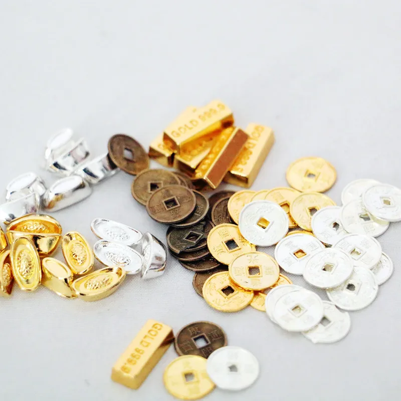 Dollhouse Miniature Model Mini Gold Dollar Treasure Gold Bar Copper Coin Silver Dollar Dollhouse Accessories Model Decoration