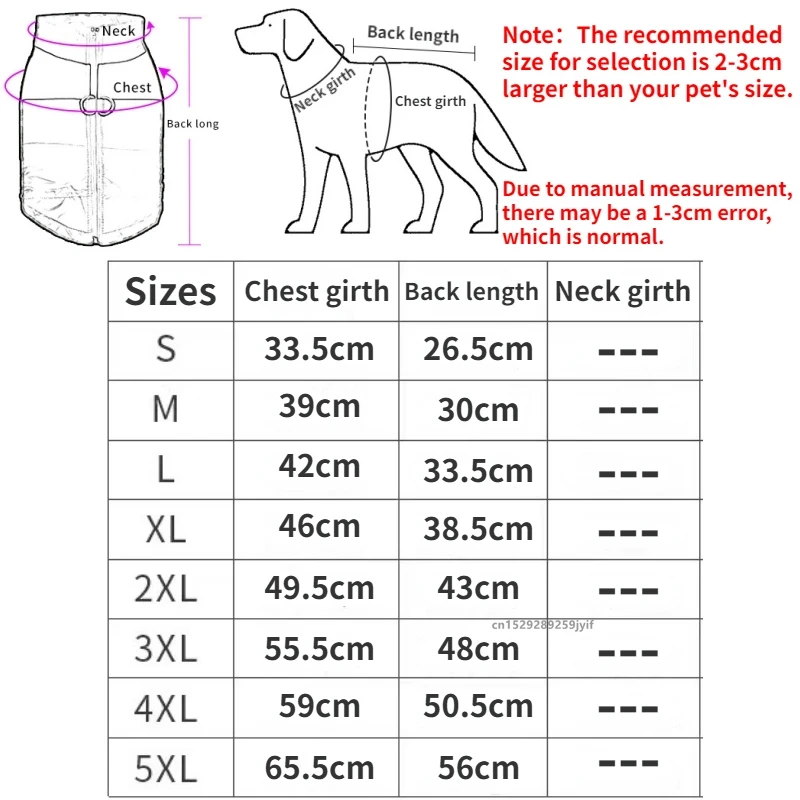 Waterproof Warm Dog Clothes Pet Coat Winter Vest Padded