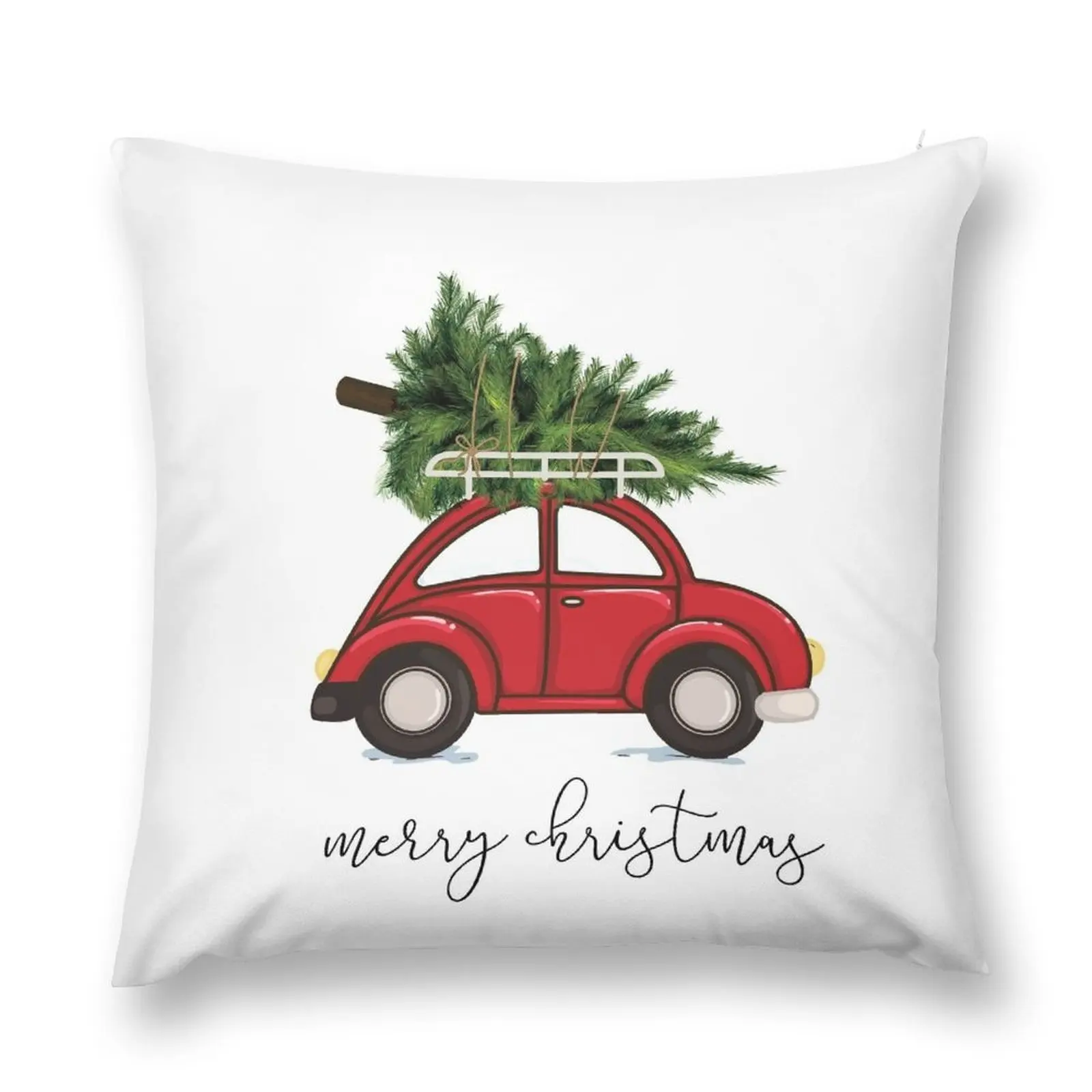 

Christmas Tree on Red Car Throw Pillow luxury decor luxury sofa pillows autumn pillowcase Sofa Cover