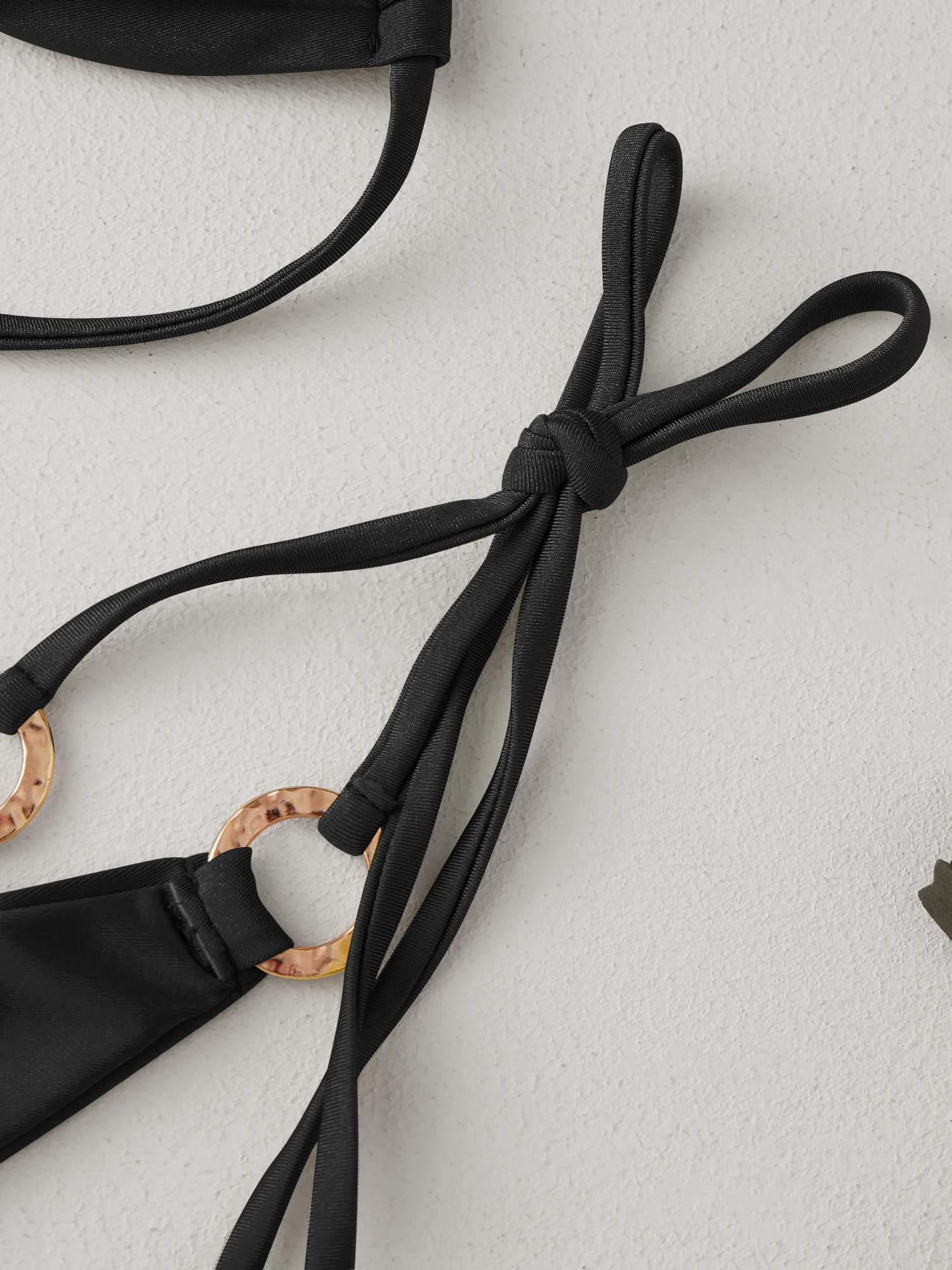 Women s Two Piece Swimsuits with Sleeveless Halter Neck Metal Circle Bra and Low Waist Thong Bottoms for a Stylish Beach Look