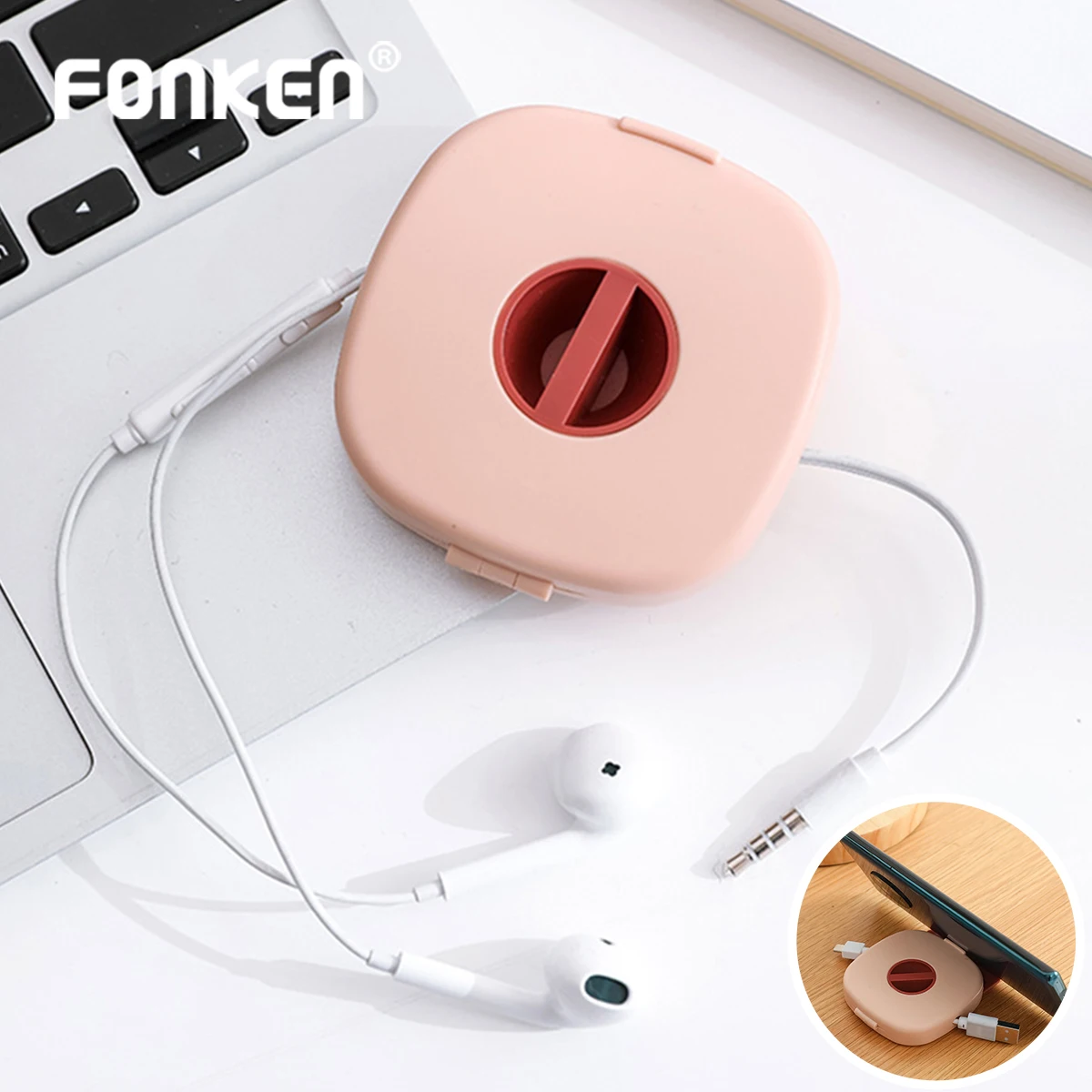Compact Cord Organizer & Retractable Cable Storage Solution for Home, Office & Classroom