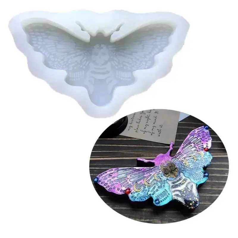 Handmade Creative Shape Moth Keychain Epoxy Resin Mold Necklace Pendant Silicone Mould DIY Crafts Jewelry Casting Tool Supplies