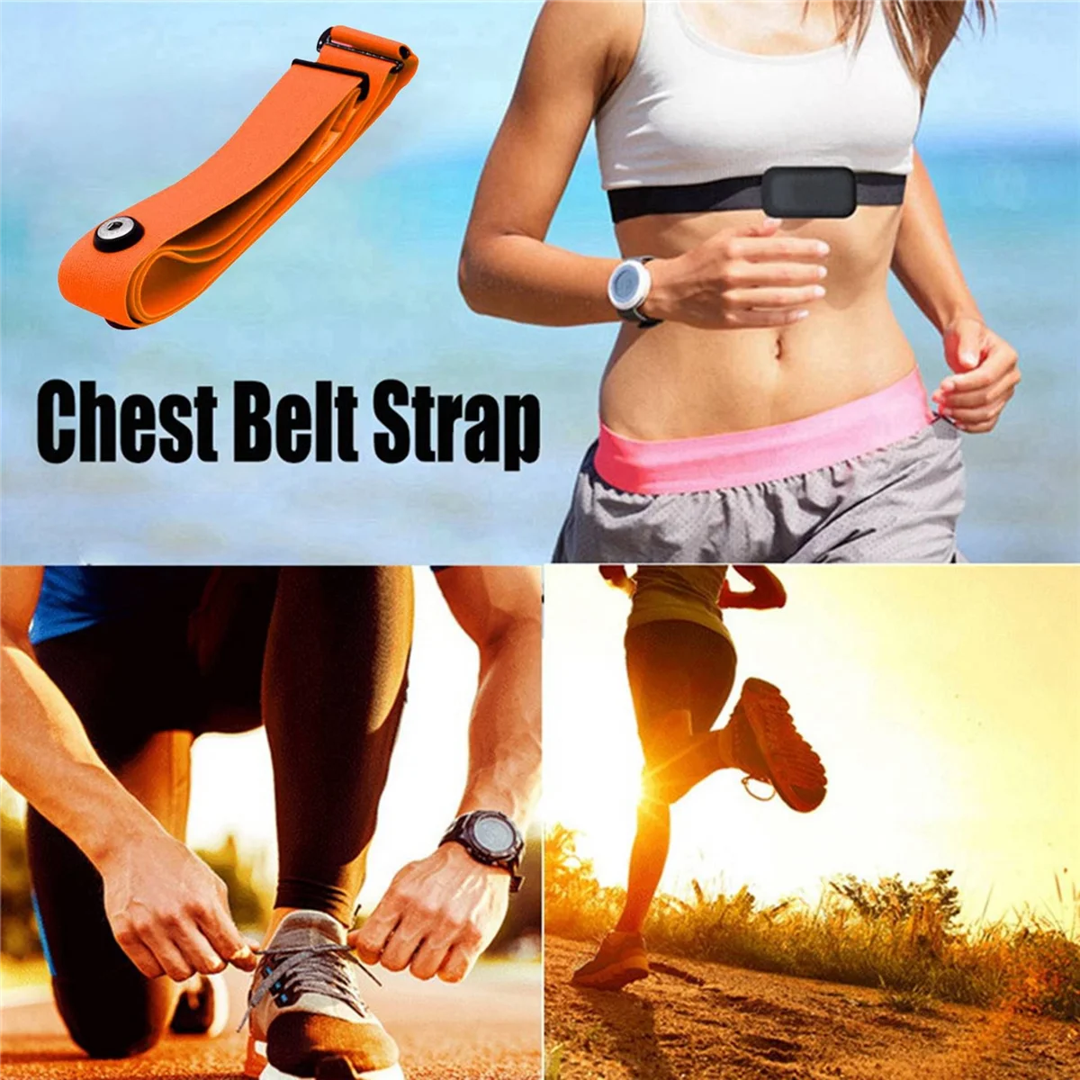 

for Heart Rate Chest Belt Adjustable Elastic Strap for Sports Monitor Heart Rate Rate Belt