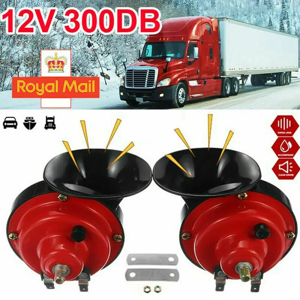 2X 300DB Air Snail Car Horn 12V Truck Lorry SUV RV Train Truck Boat Loud Camper Universal car siren horn