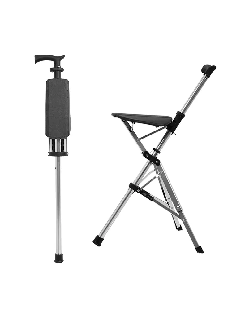 

Ultra light foldable portable stool with seat for elderly crutches, stool, anti slip walking aid