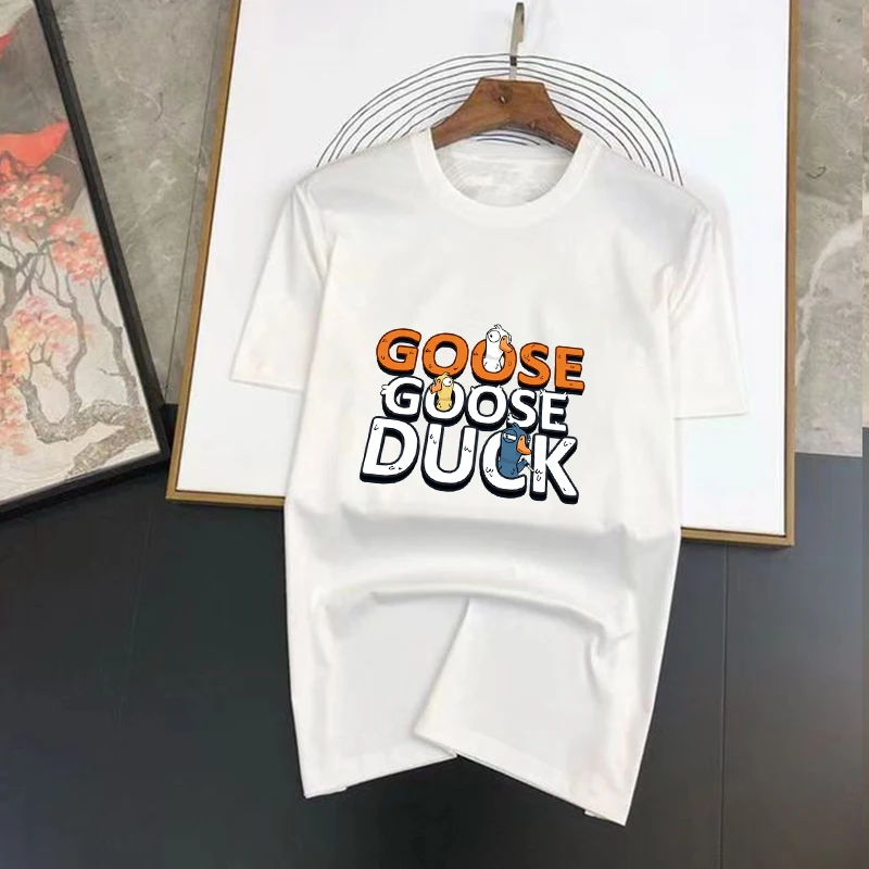 

Goose Duck Summer Luxury Brand T-shirt For Men's/Women's Short Sleeved Tops Solid Color Fashion Casual Graphic Printing Clothes