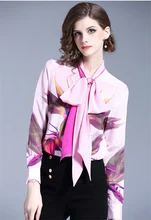  FANIECES High Quality Blusas  de mujer bonitas y baratas Women Autumn Luxury Long Sleeve Blouse Print Slim Shirt Brand Design 