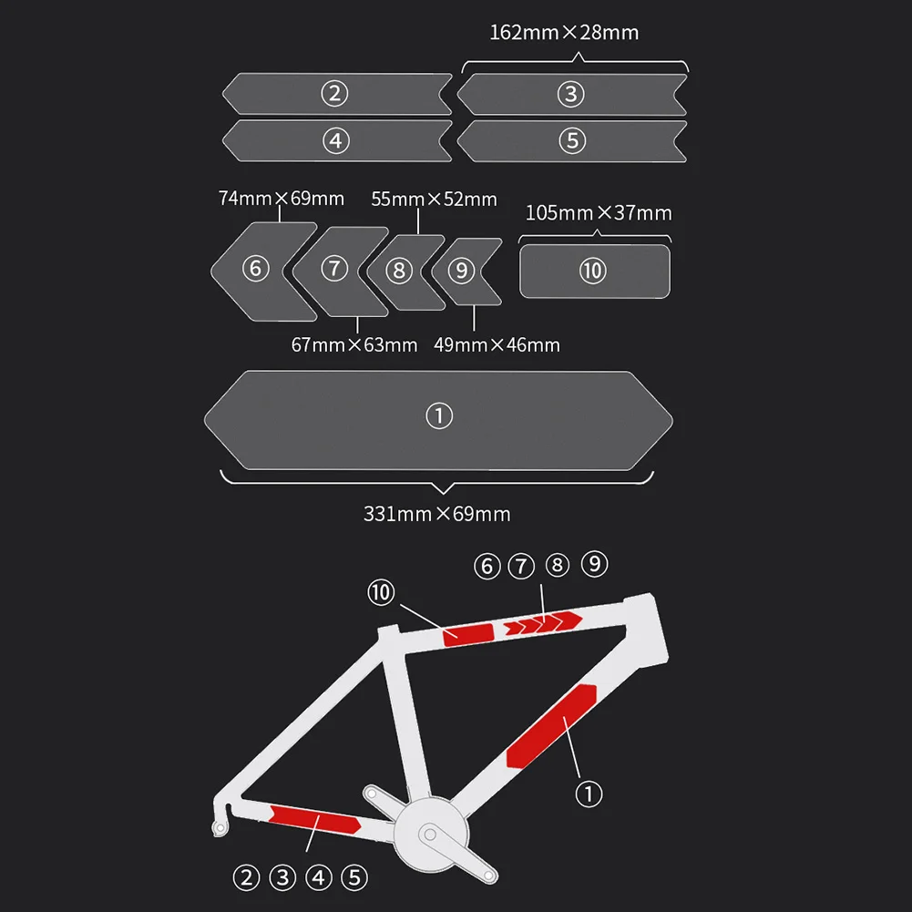Pellicola Protettiva Per Bicicletta Anti-Graffio – Kit Adesivo Per Telaio, Forcella E Manubrio, Silicone Trasparente, Facile Da Montare