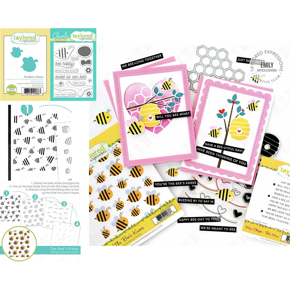 

New Decoration Embossing the Bee's Knees Metal Cutting Dies Silicone Stamps Set 2023 Diy Scrapbook Craft Handmade Album Stencils
