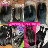 Queenlike 20 20 20 Straight Tissage Cheveux Humain 100% Mèches Cheveux Humain Avec Closures 2X6 HD Closure Cheveux Humain Avec Tissage Humain Hair Tissage Cheveux Naturels Humains Livraison 3 Jours France 3