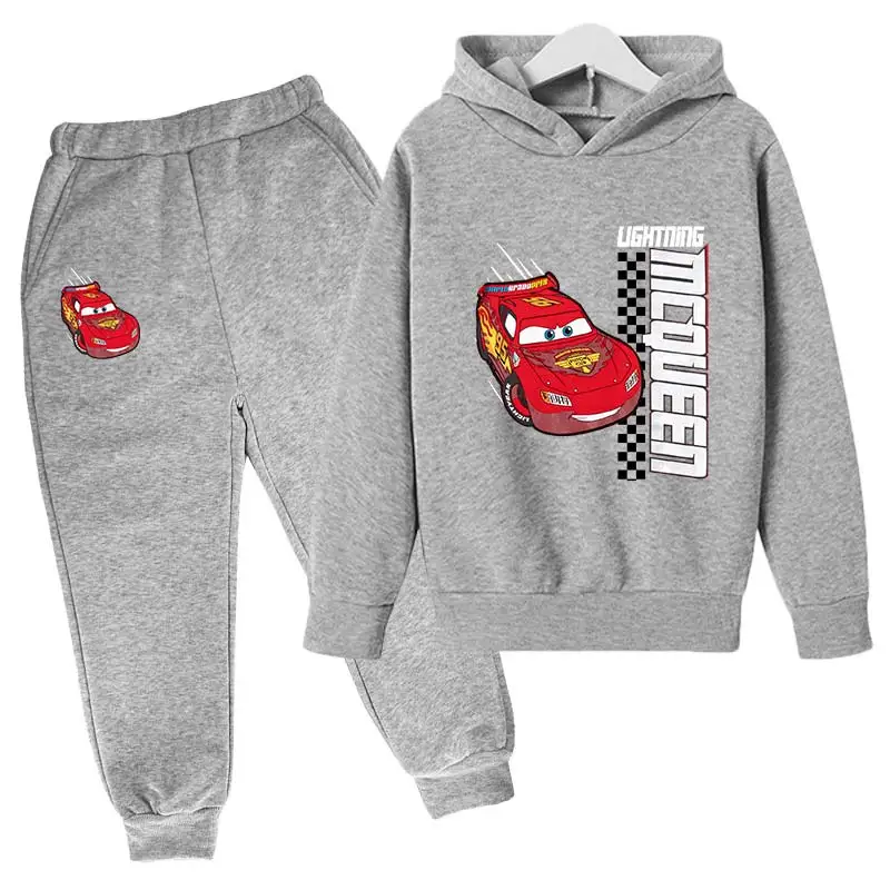 thumbnail image 1 of Sudadera de Cars para niño, sudadera para niña, sudadera con capucha y pantalones de Rayo McQueen, 2 piezas, chándales para niños, ropa para niños, 1 of 5