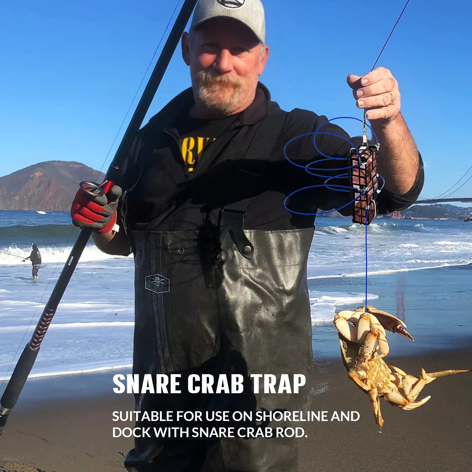 THKFISH 1pc Crab Trap 4.29in Snare Loop Crab Catcher Heavy Duty Crab Trap  Bait Cage Hairy Crab Sea Crab Lobster Bait Traps Tool