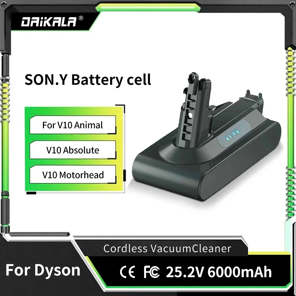 

V10 SV12 Battery,for Dyson Cyclone Replacement Battery 25.2V V10 Animal V10 Motörhead Clean Dyson Vacuum Cleaner, 6000mAh 88.2Wh