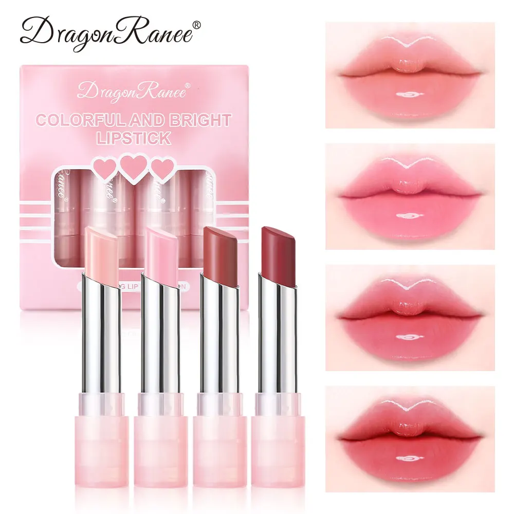 thumbnail image 1 of Dragon Ranee Colorful Brilliant Color 4 /set lipstick Soft mist matte waterproof easy color lasting non-stick cup set, 1 of 4