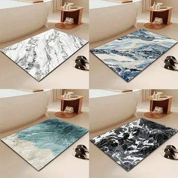 Zerbini doccia Super assorbenti da bagno stampati in marmo wc tappeti d'ingresso antiscivolo tappeto di fango di diatomee per la decorazione della camera da letto di casa 1