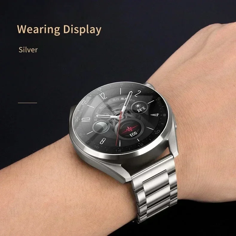 Elegant Titanium Metal Strap Luxury Business Wristband with Link Bracelet Design, 20/22mm