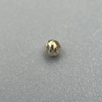 Pure 14K Gold Twill Spiral Interval Scattered Spacer Beads Diameter 2mm Au585 Fine Jewelry Bracelet Necklace Accesories Findings 1