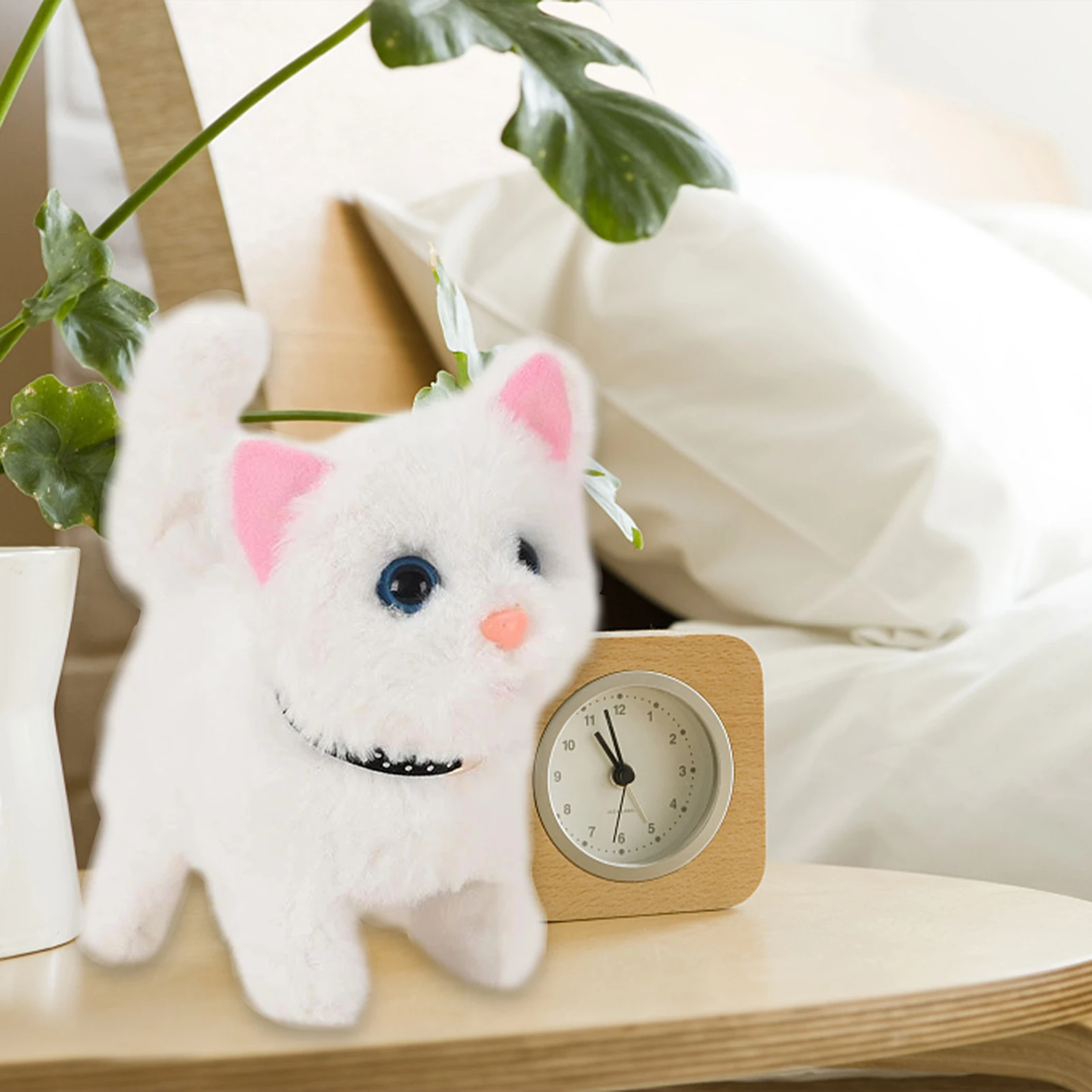 Lovely Electric Cat Plush Toy Soft Plush Stuffed Cat With Touch Control Interactive Meow Robotic Pet Toy For Kids Girl Gifts