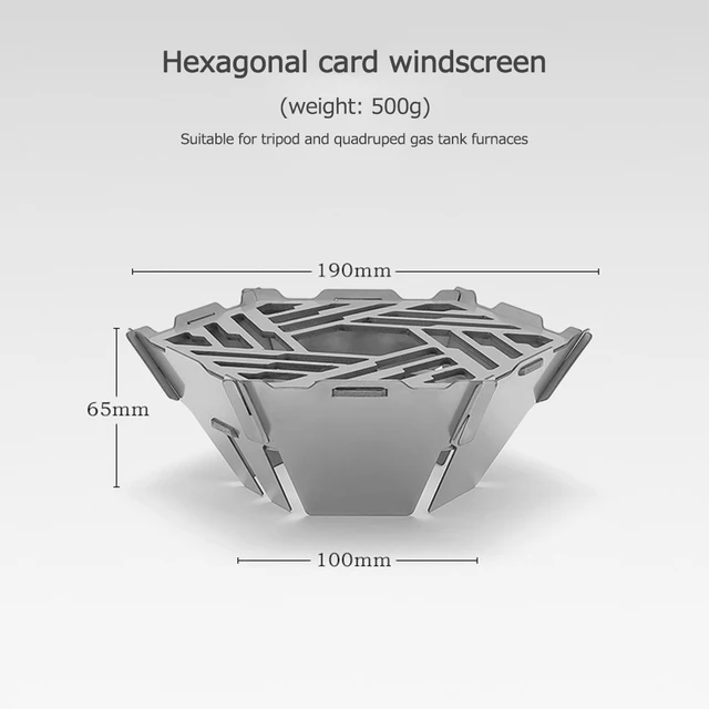 Kültéri Gáz Szélálló Kemping Kályha Szélvédő Rozsdamentes Acél Cserélhető Főzési Gáztartály Kemence - Image 6