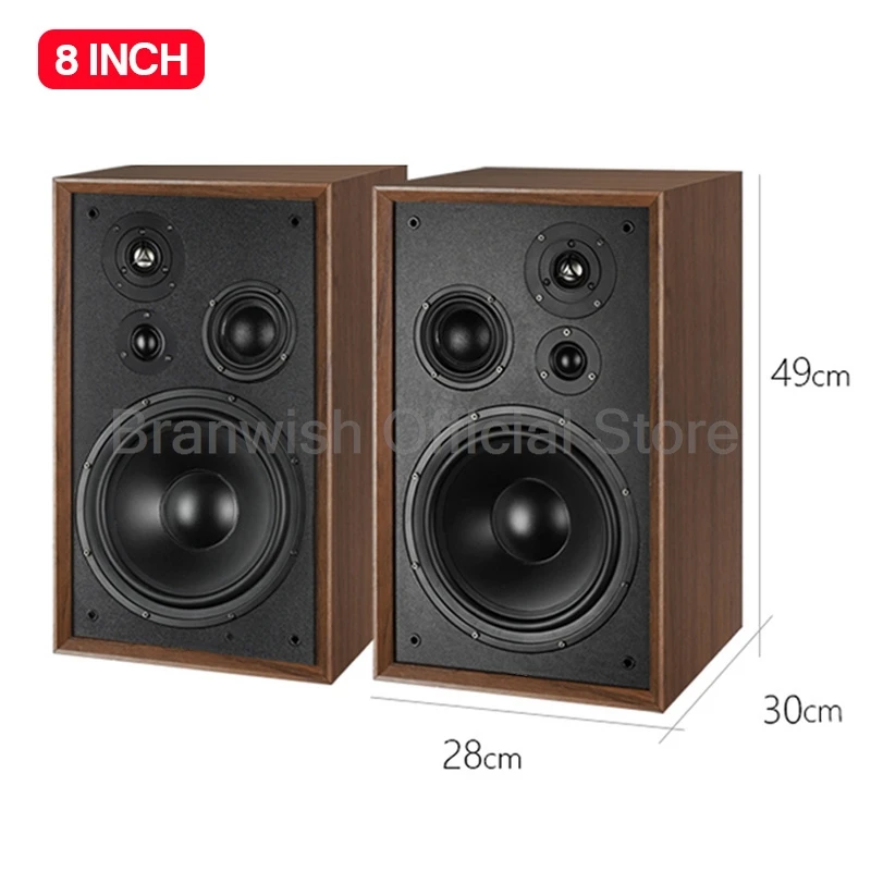 280W*2 8/10Inch High Power Bookshelf Speaker 4-Way 8Ohm Wooden Surround Speaker Hifi Fever Passive Sound Box for Home Theater TV