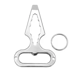 Compact Multi - Functional Key Chain Outdoor Tool & Screwdriver (Silver)