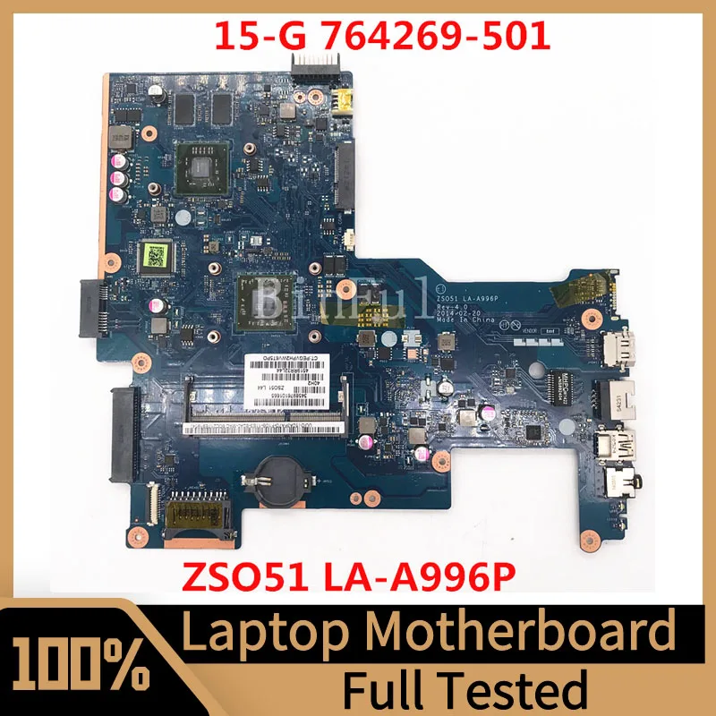 

764269-501 764269-601 764269-001 Mainboard For HP 15-G Laptop Motherboard ZSO51 LA-A996P With A8-6410 CPU 100% Fully Tested Good