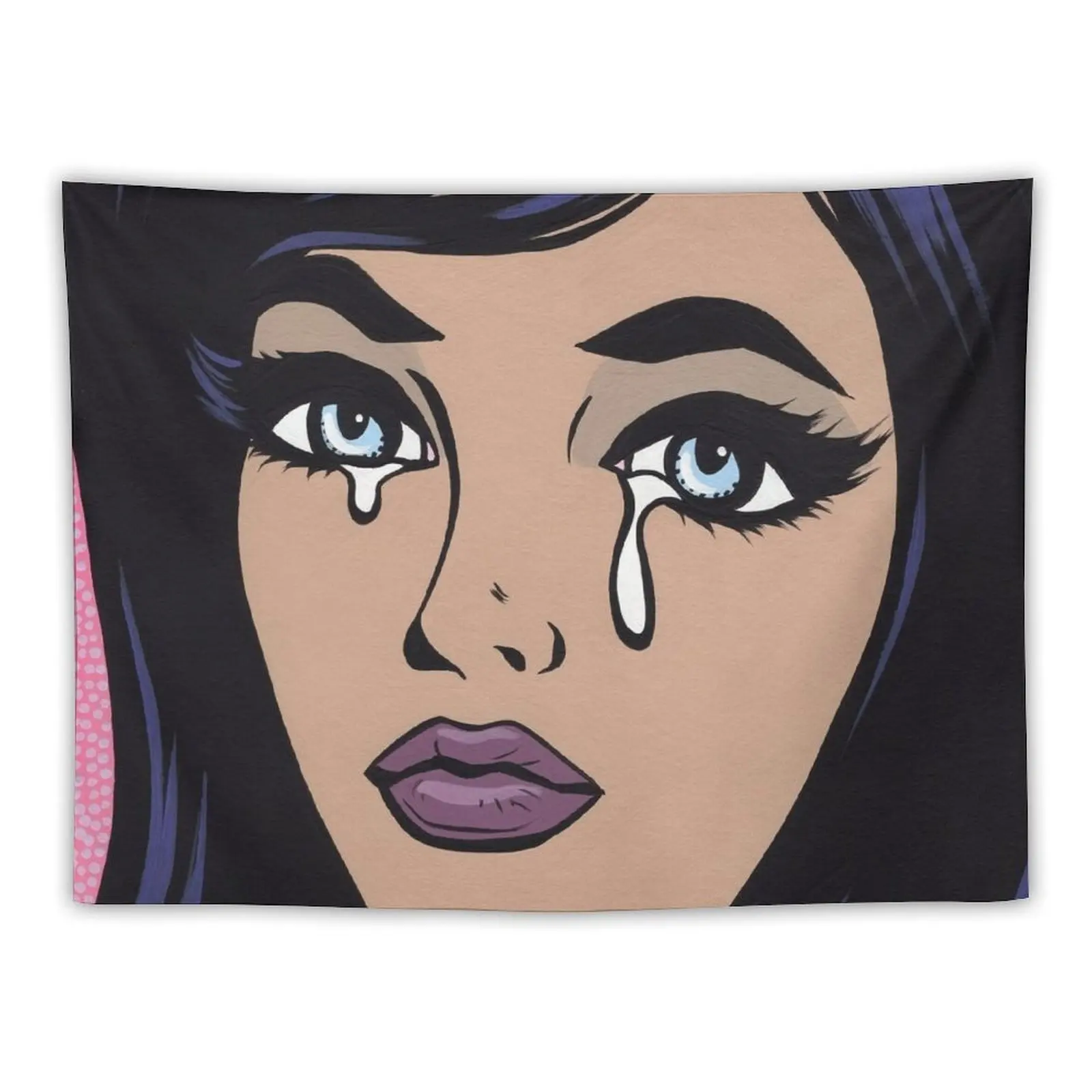 

Black Hair Sad Girl Tapestry Japanese Room Decor Carpet Wall Wall Deco Tapestry