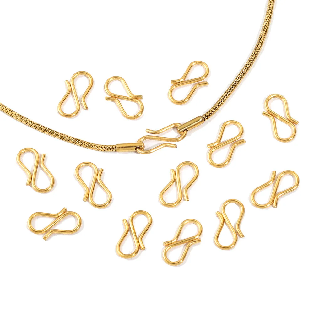 Stainless Steel S-shaped DIY Necklace Clasp Hook 18K Gold Accessories 1