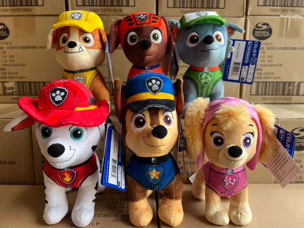 100% Genuine Paw Patrol 18-20cm standing posture Plush Toy Chase Skye Marshall Rocky Zuma Rubble 6kinds Children Birthday Gift