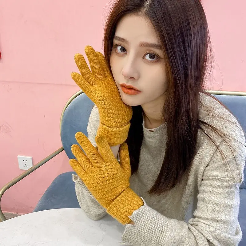 Cycling Touch Screen Gloves Female Winter Cute Student Cycling Warm And Cold Korean Version Thick Winter Cotton Gloves cycling gloves cotton gloves warm gloves sports gloves