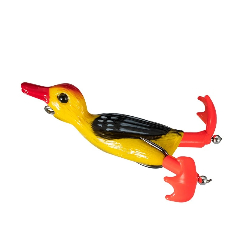Billings Weicher Köder mit Rotierenden Beinen, Enten-Kunstköder, Frosch-Angelköder mit 3D-Augen für Barsch, Karpfen und Hecht – Detail 10