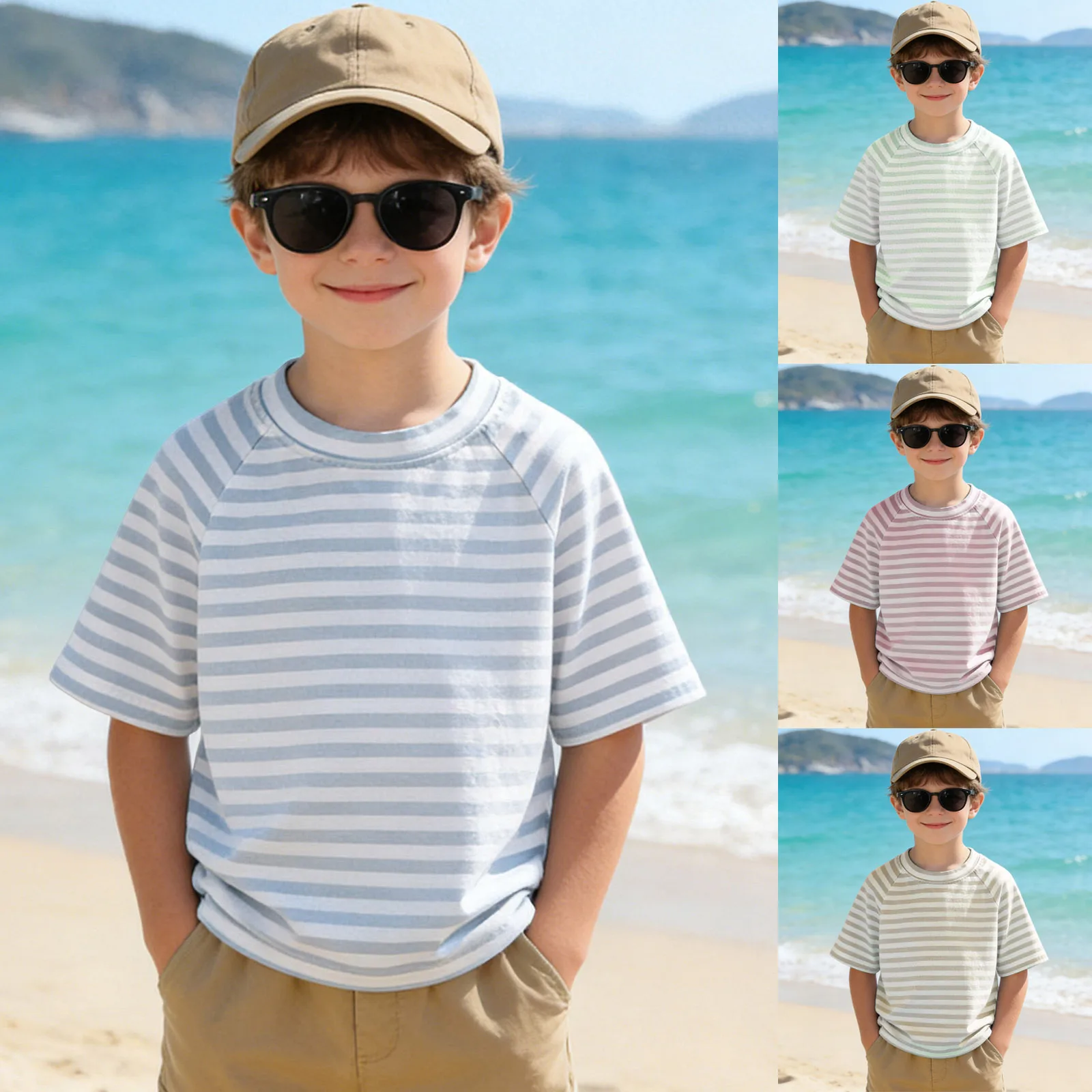 4t 소년 긴 소매 편안하고 통기성이 좋은 세련된 루즈핏 반팔 셔츠 소년 청소년 긴 소매 그래픽 티셔츠