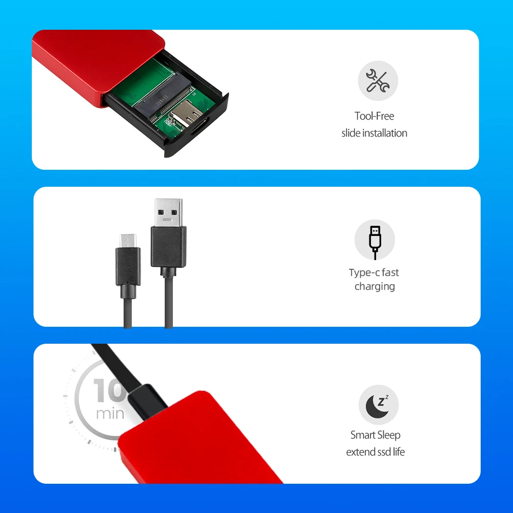 M2 NVMe SATA   SSD ̽, 10Gbps PCIe SSD ڽ M.2 NVME NGFF SSD M.2 NVMe NGFF SATA SSD ũ USB 3.1 Ŭ