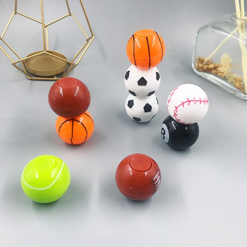 6-Piece Sports Ball Fidget Spinner Set - Fun Party Favors & Goodie Bag Fillers