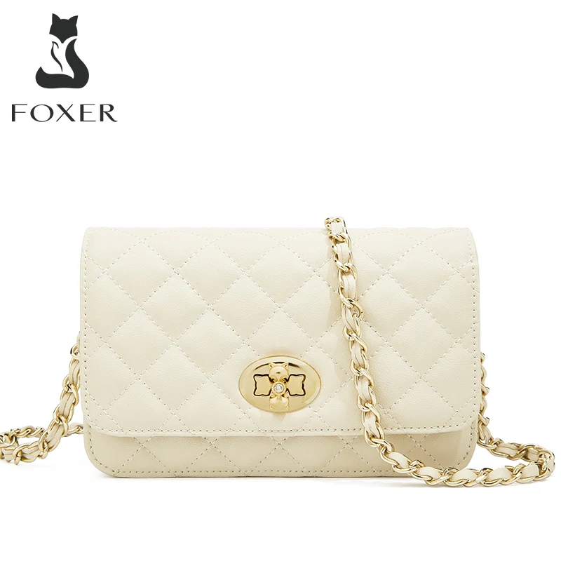 Women's Crossbody Bag With Chain Strap - Vegan Leather Shoulder Bag, Trendy Designer Style - View #2