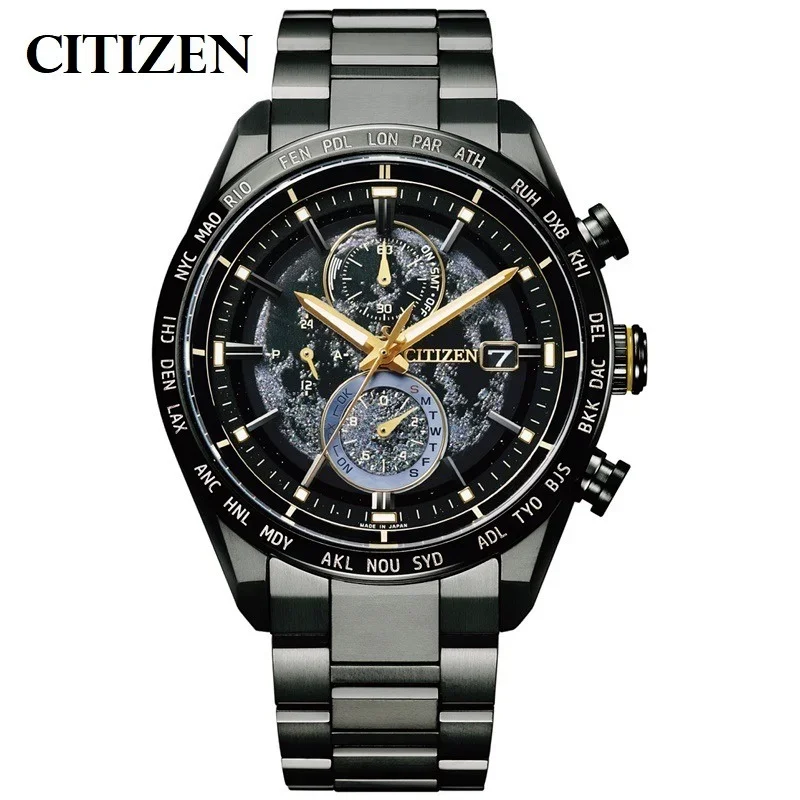 CITIZEN 더 백 오브 더 문 럭셔리 남성용 시계, 스테인리스 스틸 쿼츠 시계, 달력 야간 조명 패션, 캐주얼 남성 시계