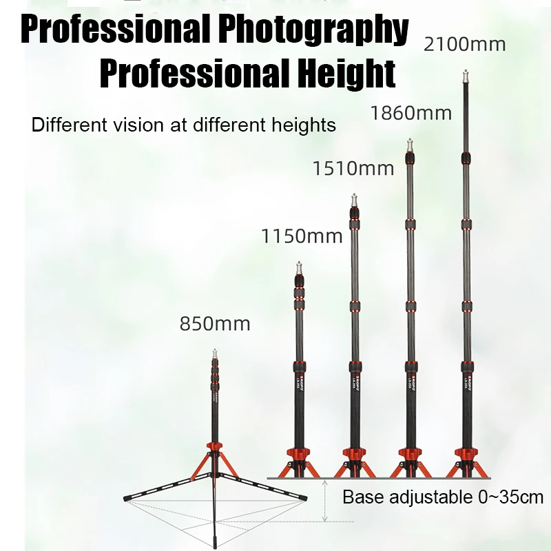 Description Picture 4 of item2.1m Carbon Fiber Photographic Light Stand Adjustable Tripod 1/4 Screw Portable Lamp Holder for Photography Flash Softbox TRIOPO