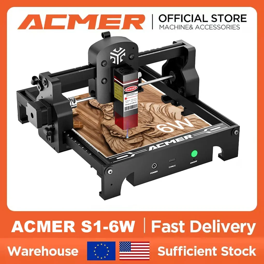 ACMER S1 6 ワットレーザー彫刻組み立て CNC レーザー機ミニレーザー