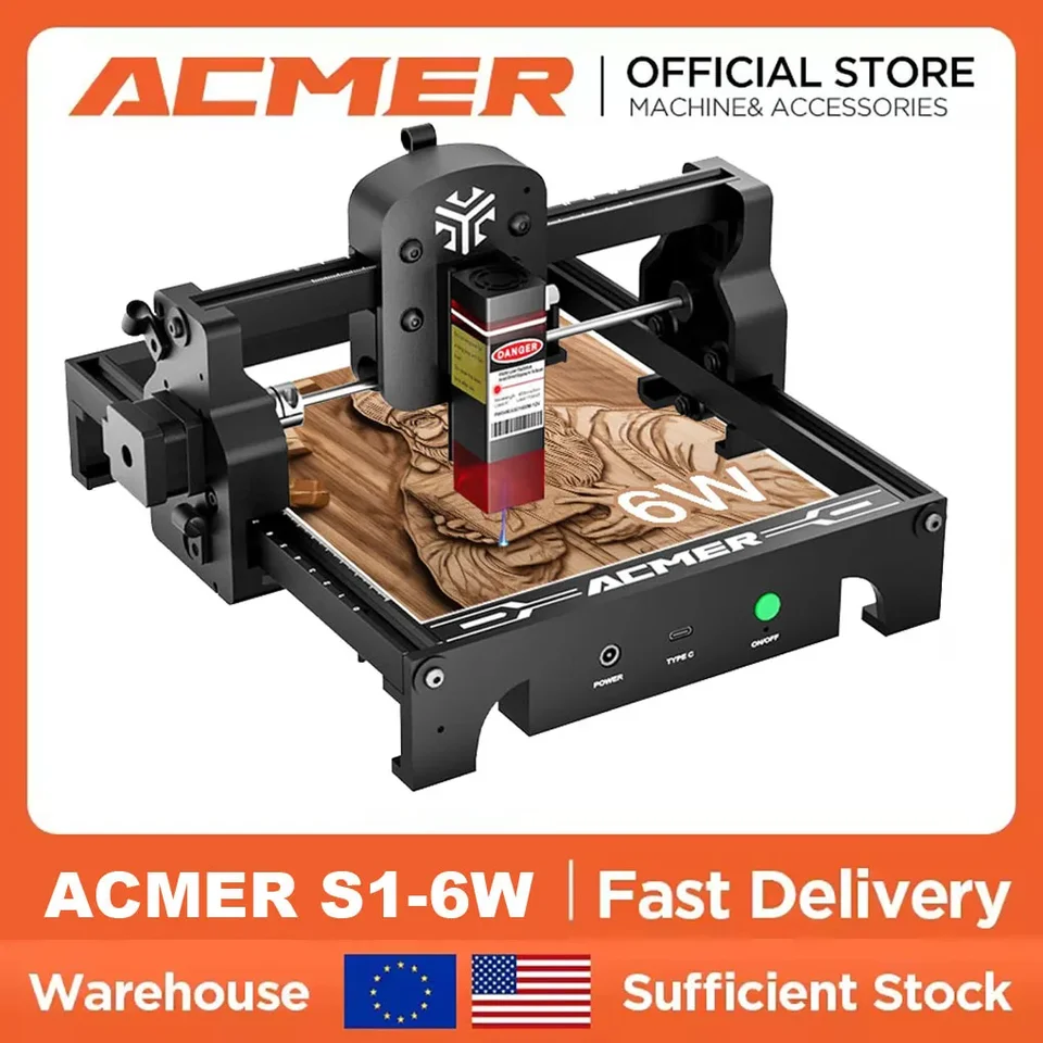 ACMER S1 6 ワットレーザー彫刻組み立て CNC レーザー機ミニレーザー